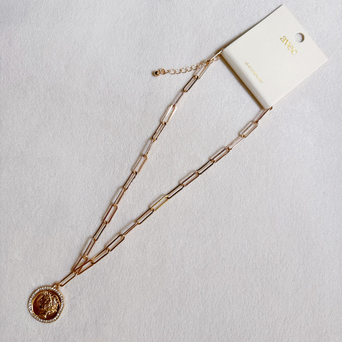 18K Gold Plated Coin Link Chain Necklace