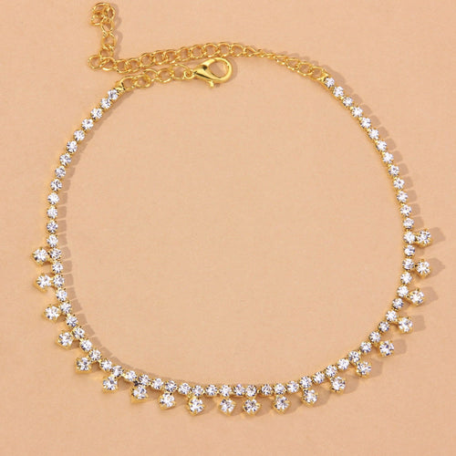 925 Silver/Gold Water Drop Anklet Foot Jewelry for Women