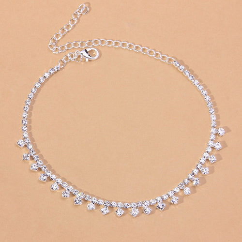 925 Silver/Gold Water Drop Anklet Foot Jewelry for Women