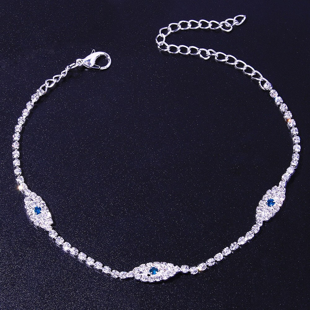 18K Gold Plated Vintage Bule Evil Eye Anklet Bracelet