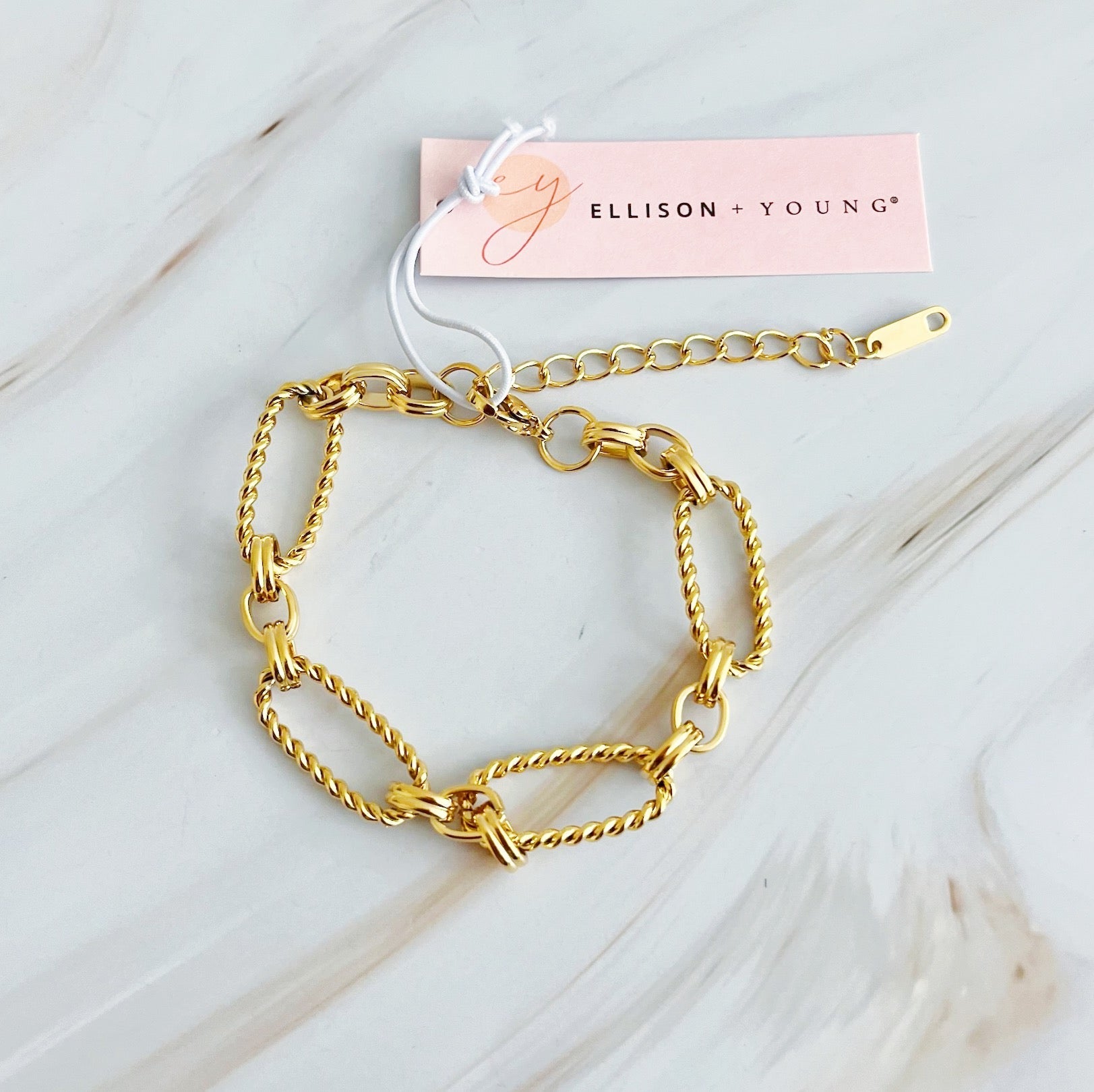 18K Gold Plated Linked Cabled Bracelet