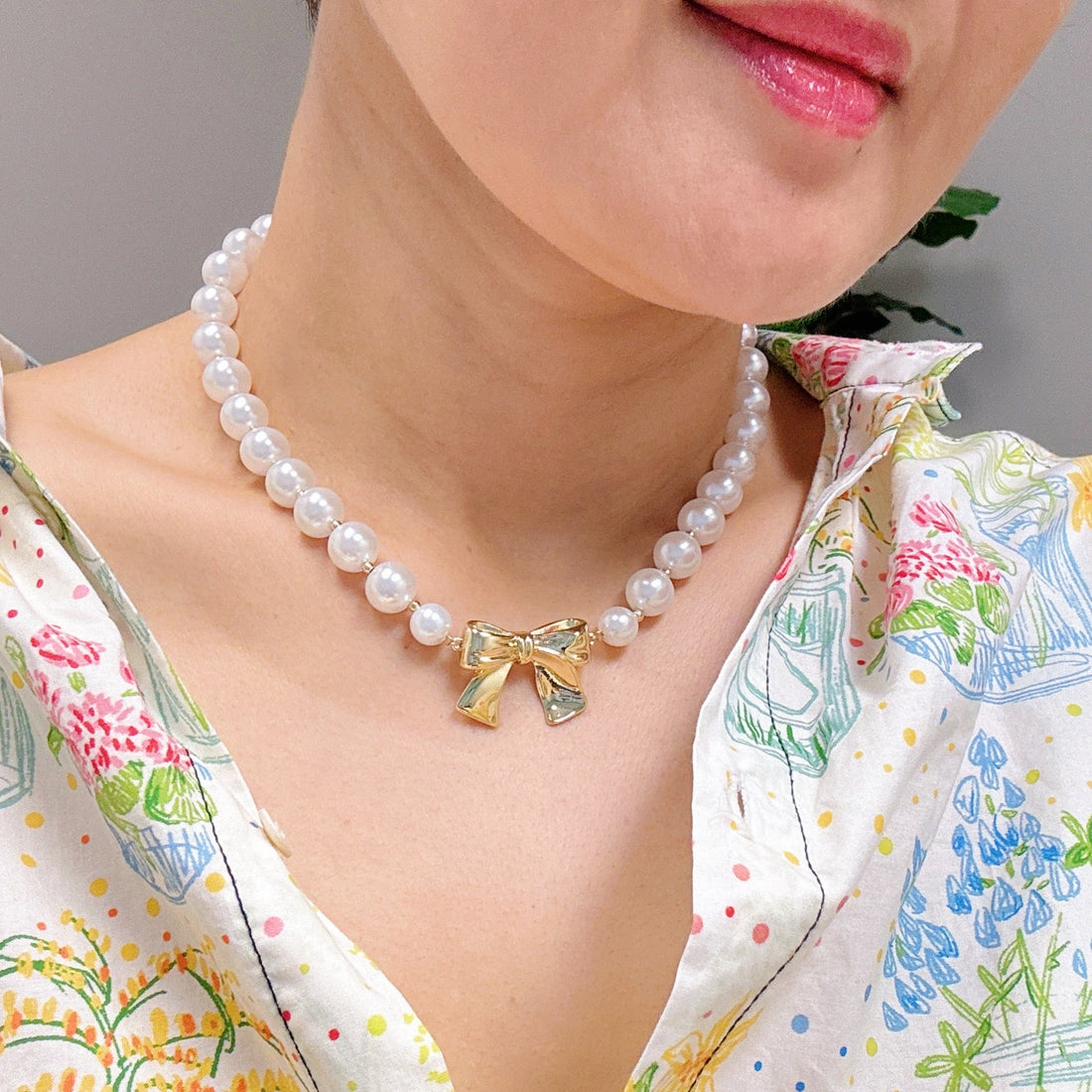 18K Gold Plated Pearls Necklace