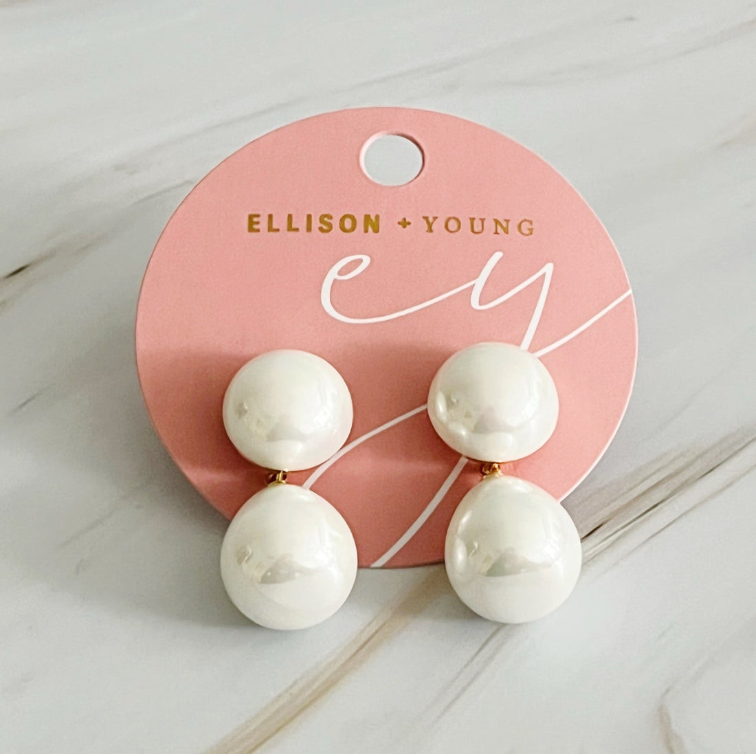 18K Gold  Plated Droop Pearl Earrings