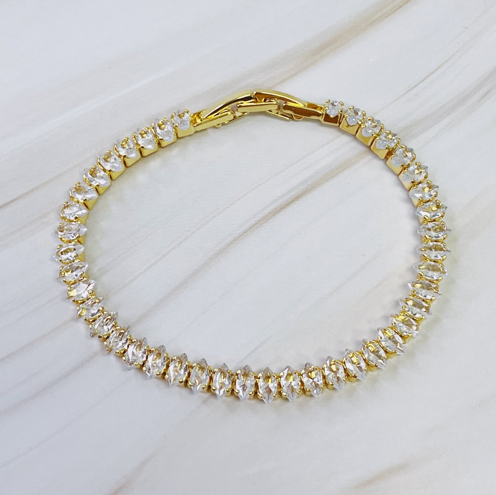 18K Gold Plated Diamond Tennis Bracelet