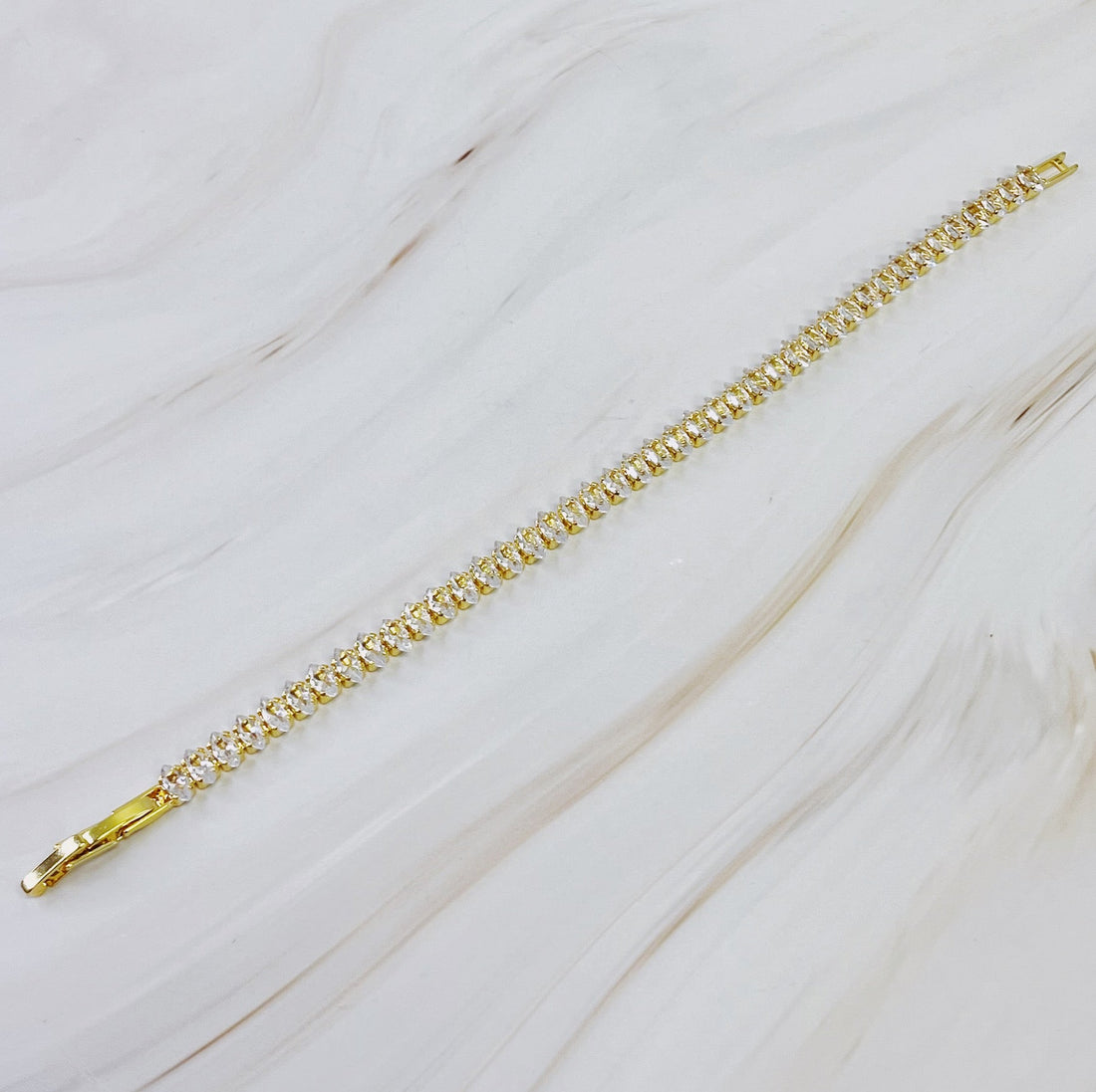 18K Gold Plated Diamond Tennis Bracelet