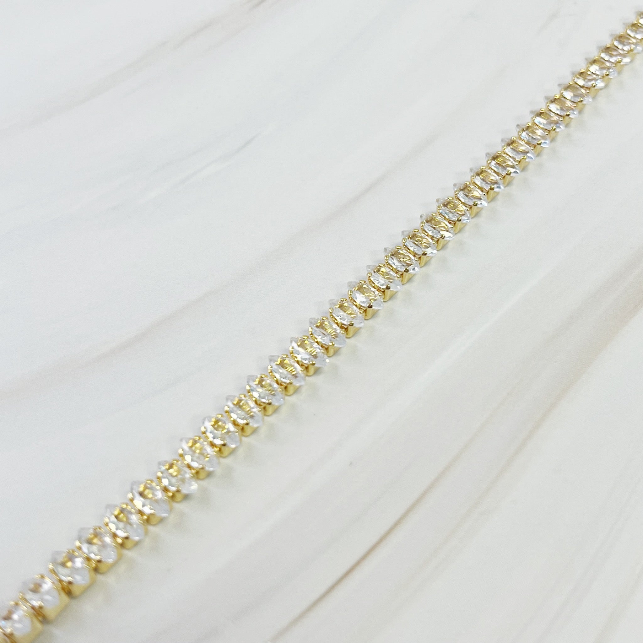 18K Gold Plated Diamond Tennis Bracelet