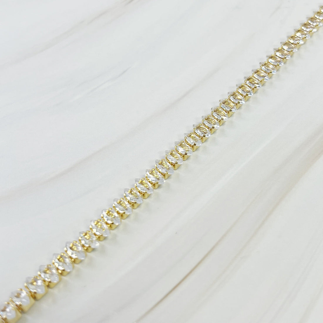 18K Gold Plated Diamond Tennis Bracelet