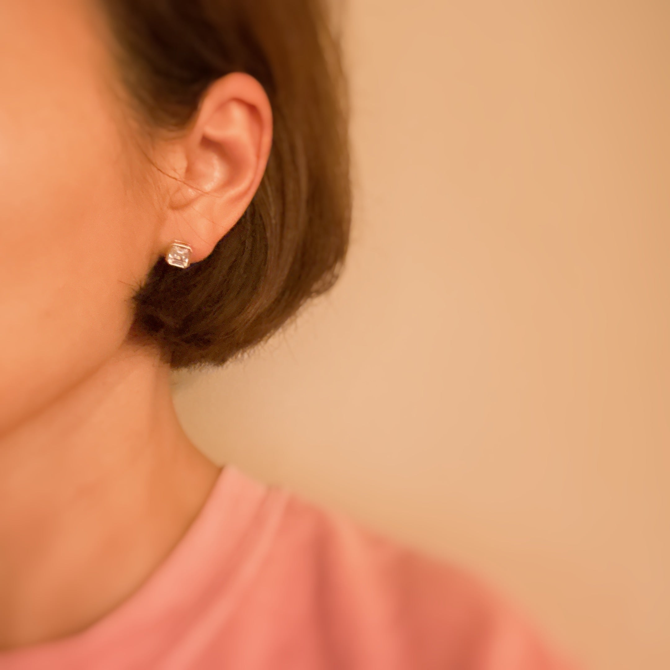 18K Gold Plated Bella Bezel Stud Earrings Set Of 2