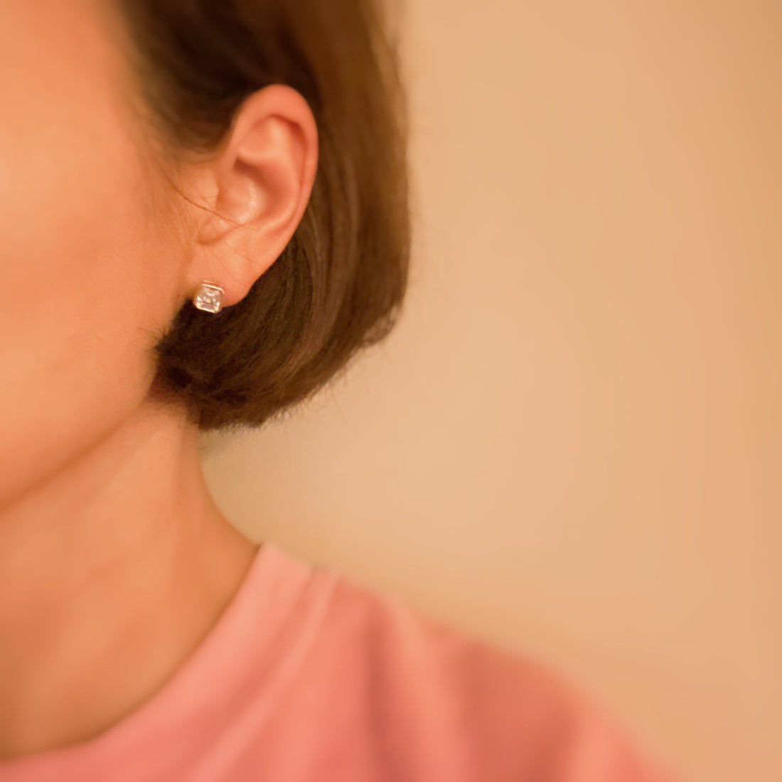18K Gold Plated Bella Bezel Stud Earrings Set Of 2