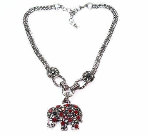 925 sterling Silver Dazzling Elephant Necklace