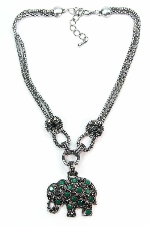 925 sterling Silver Dazzling Elephant Necklace