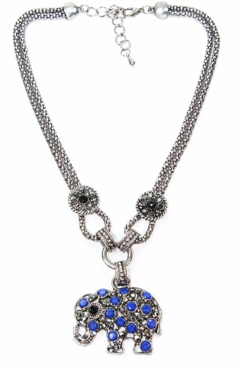 925 sterling Silver Dazzling Elephant Necklace