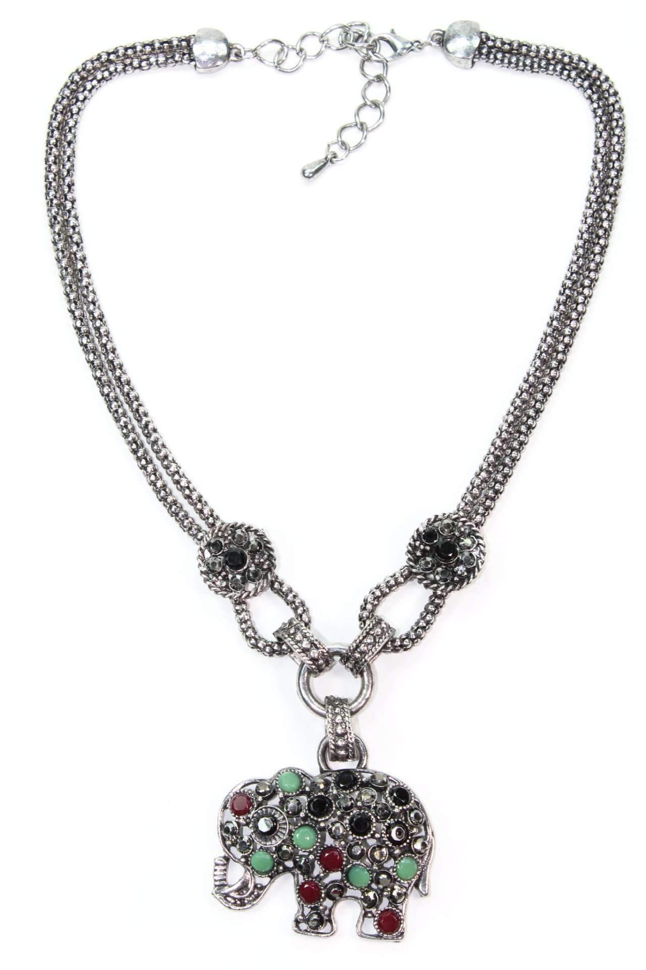 925 sterling Silver Dazzling Elephant Necklace