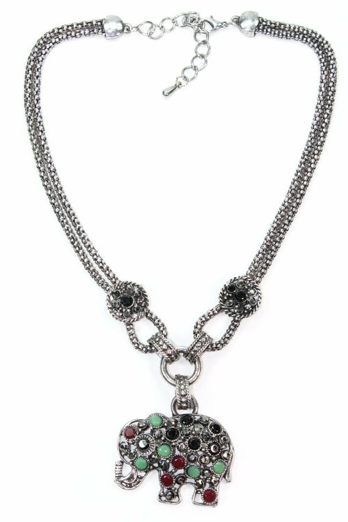 925 sterling Silver Dazzling Elephant Necklace