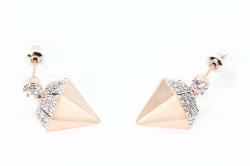 14k god plated Diamond Girl Stud Earrings