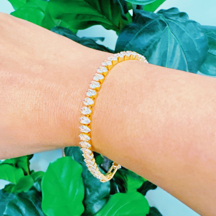 18K Gold Plated Diamond Tennis Bracelet