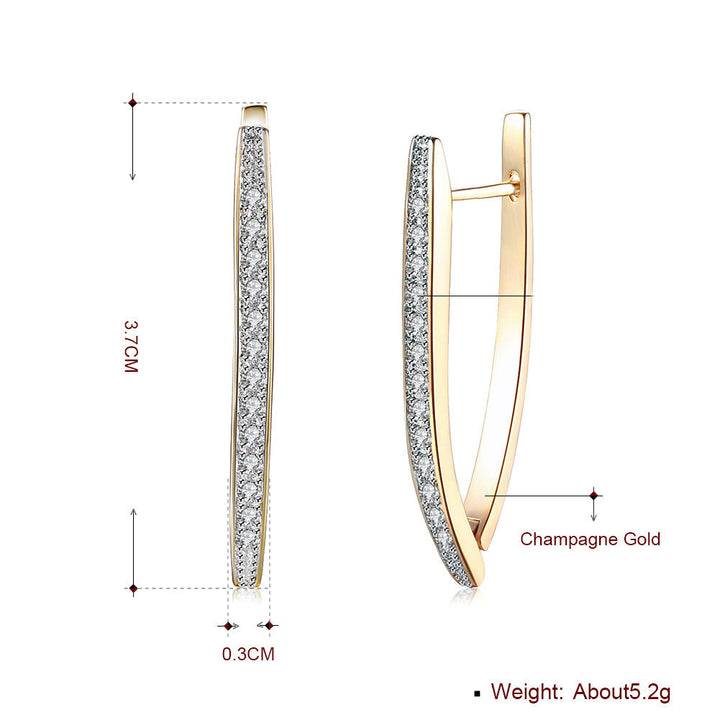 1.4" Pave Thin Pave Hoop Earring in 18K Gold Plated with  Crystals