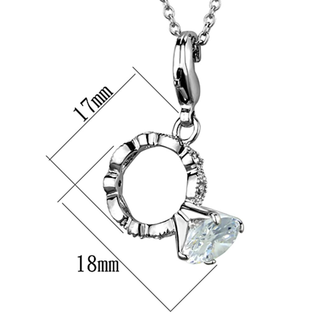 Rhodium Brass Necklace & Pendant with AAA Grade CZ