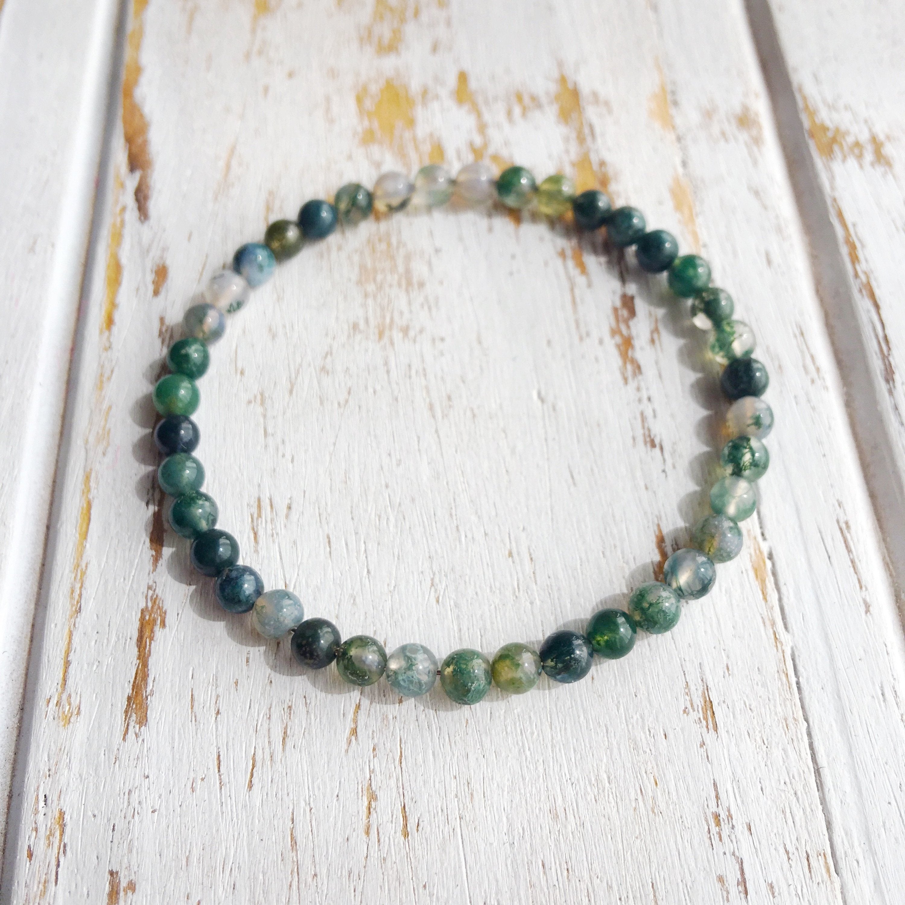 4mm Moss Agate Bracelet