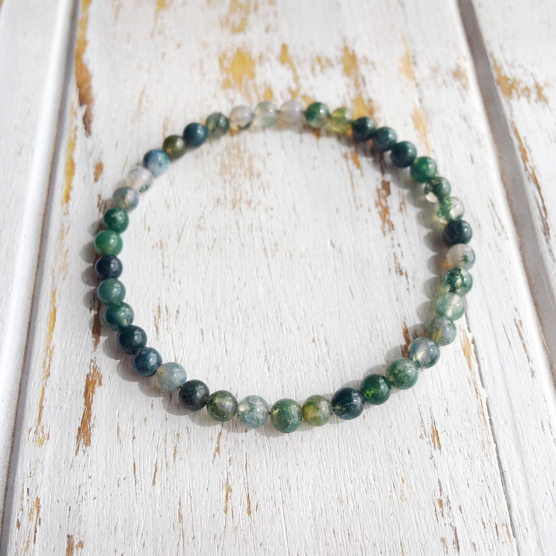 4mm Moss Agate Bracelet