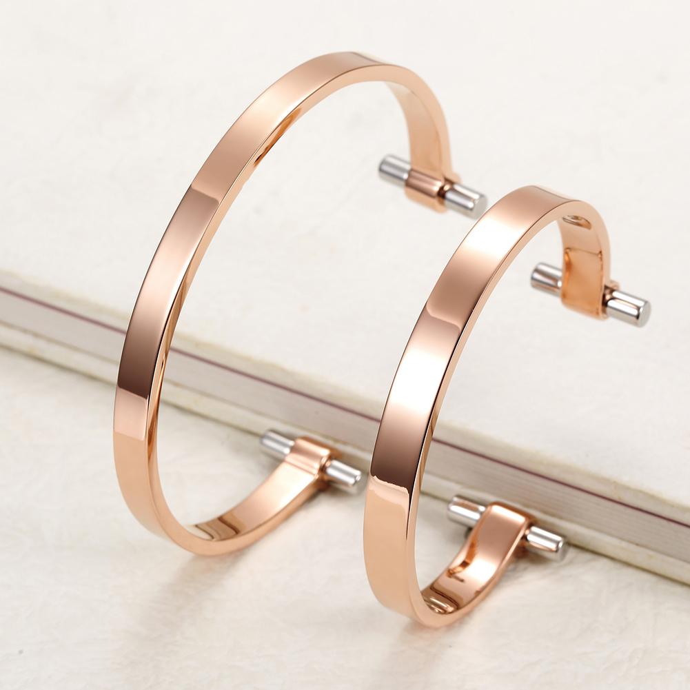 14K Rose Gold Plated Love Couple Cuff