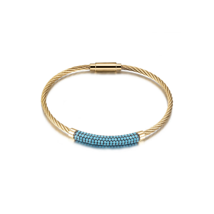 14K gold plated Gemstone Turquoise Bangle