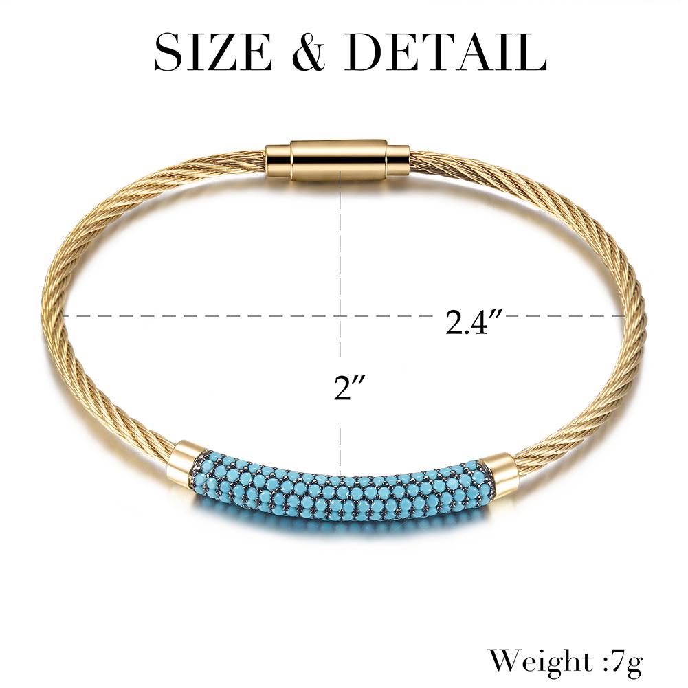 14K gold plated Gemstone Turquoise Bangle