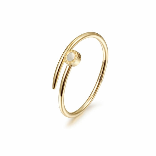 14K Gold Plated Nail Crossover Bracelet