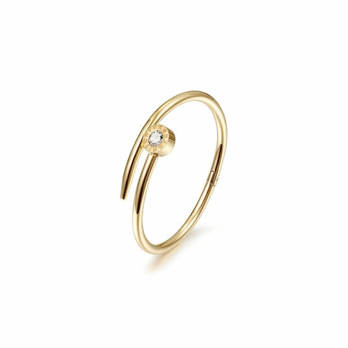 14K Gold Plated Nail Crossover Bracelet
