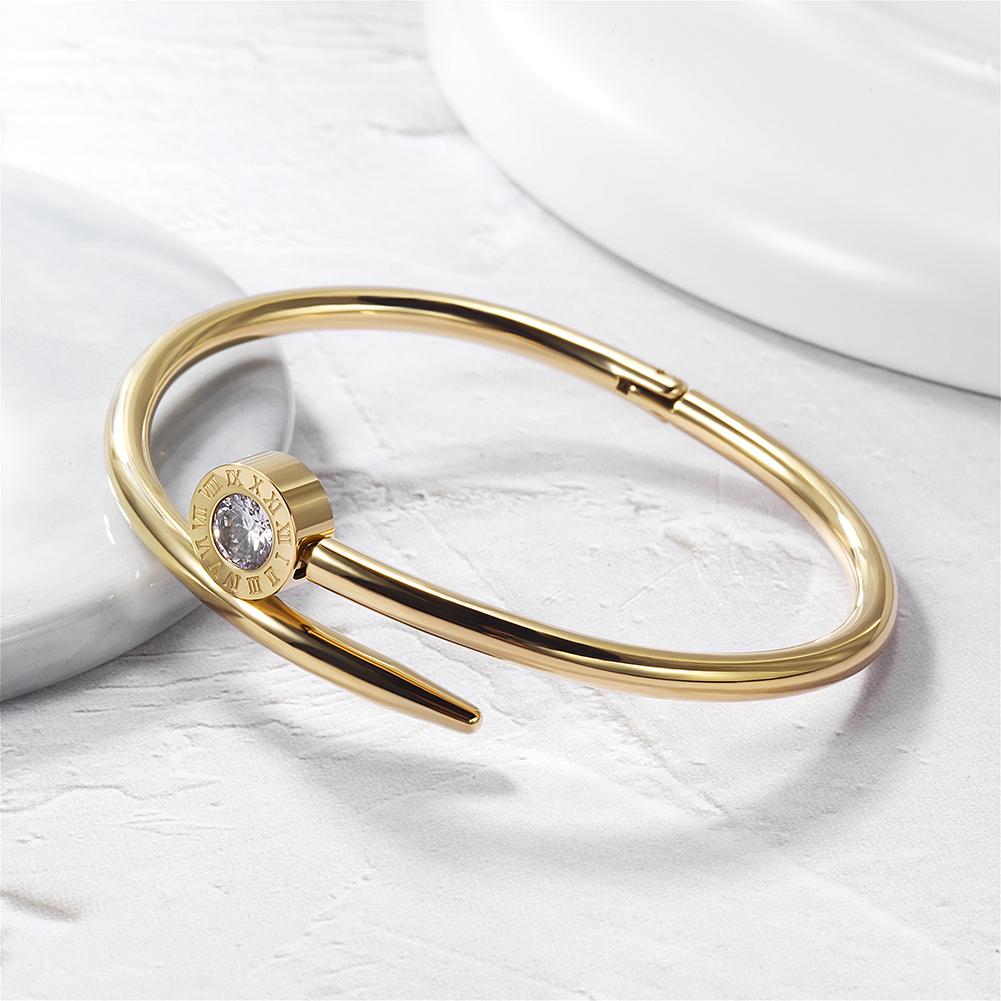 14K Gold Plated Nail Crossover Bracelet