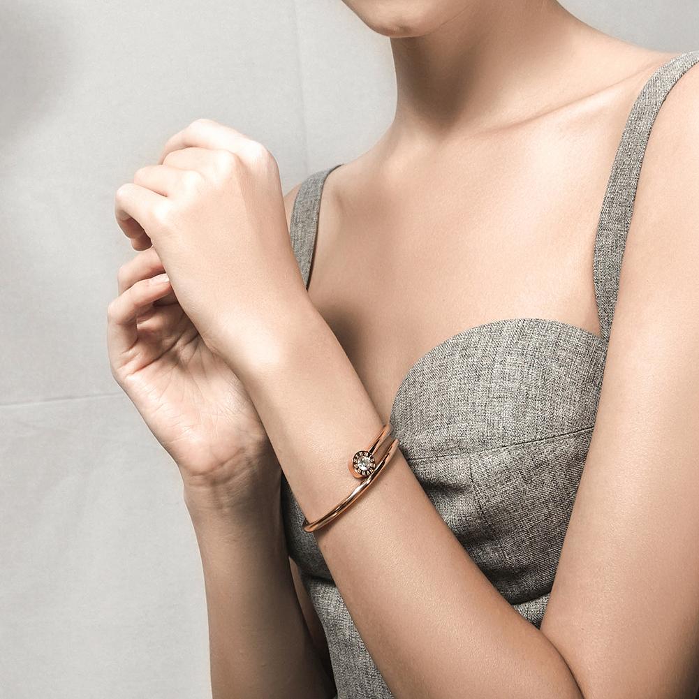 14K Gold Plated Nail Crossover Bracelet