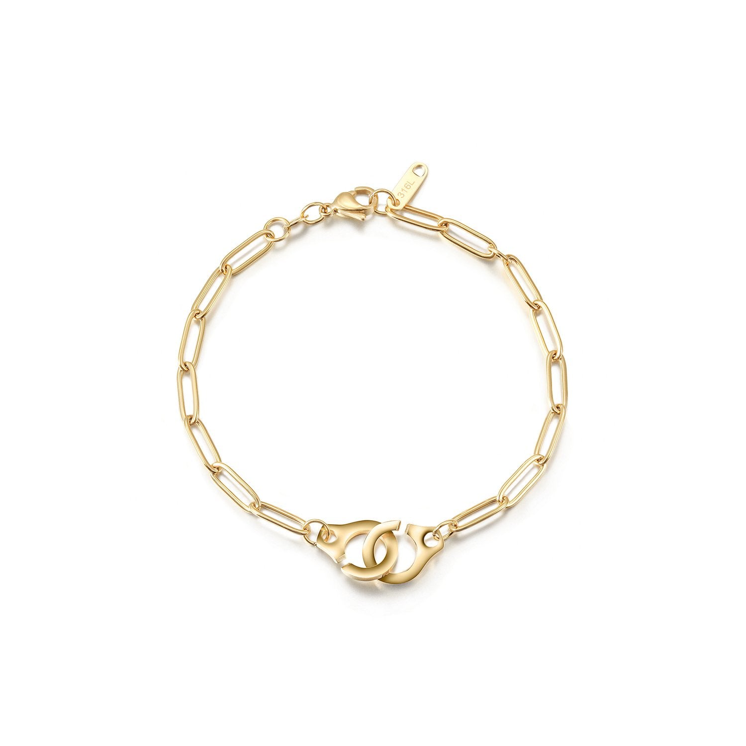 14K gold plated Paper Clip Link Bracelet