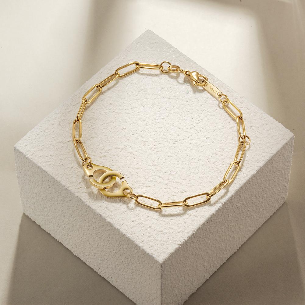 14K gold plated Paper Clip Link Bracelet