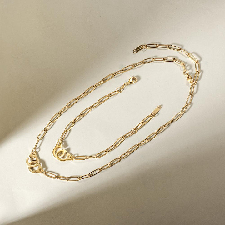 14K gold plated Paper Clip Link Bracelet