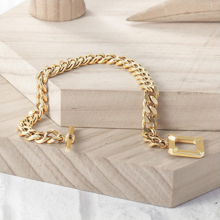 Square Toggle Clasp Chain Bracelet