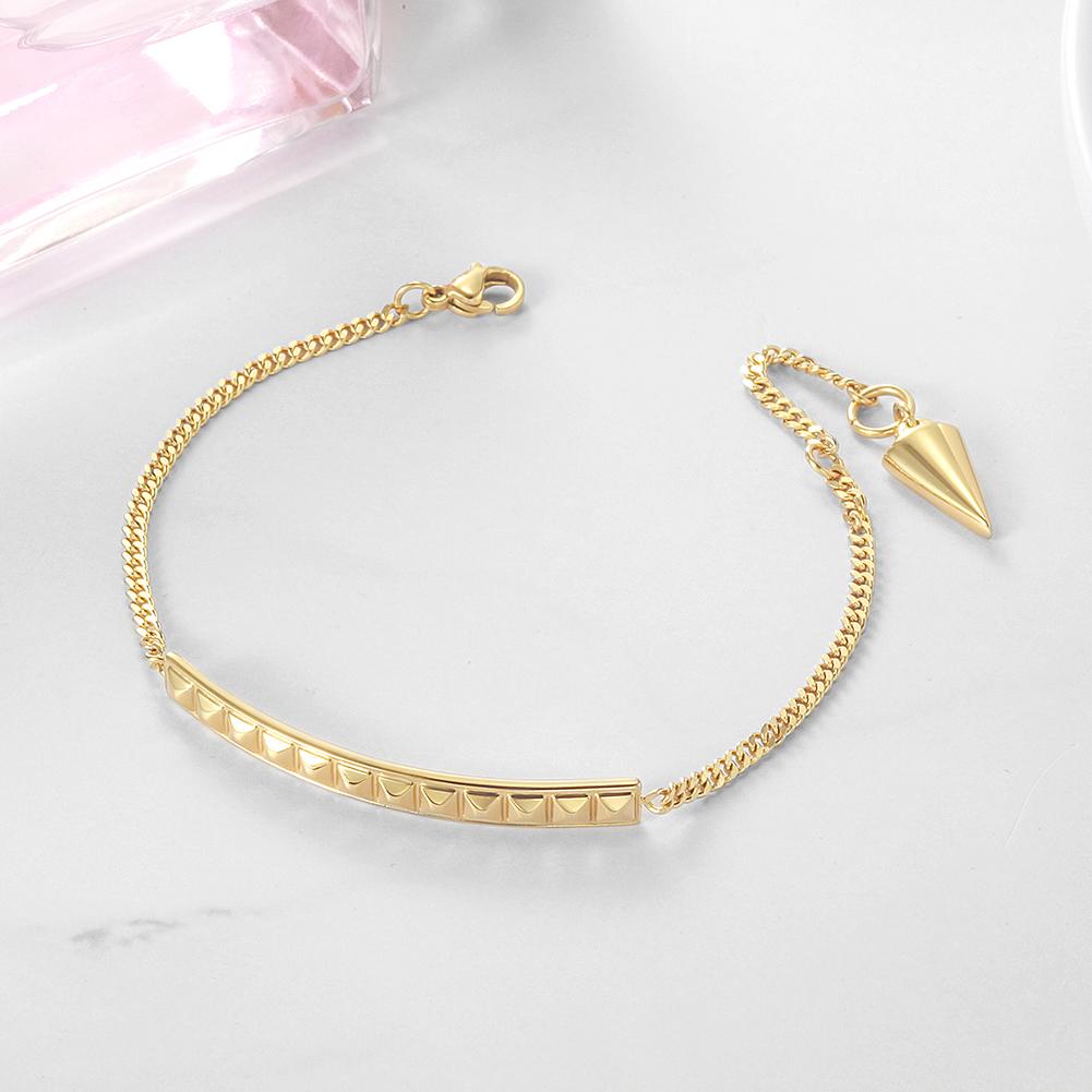 14K gold plated Pyramid Bar Bracelet