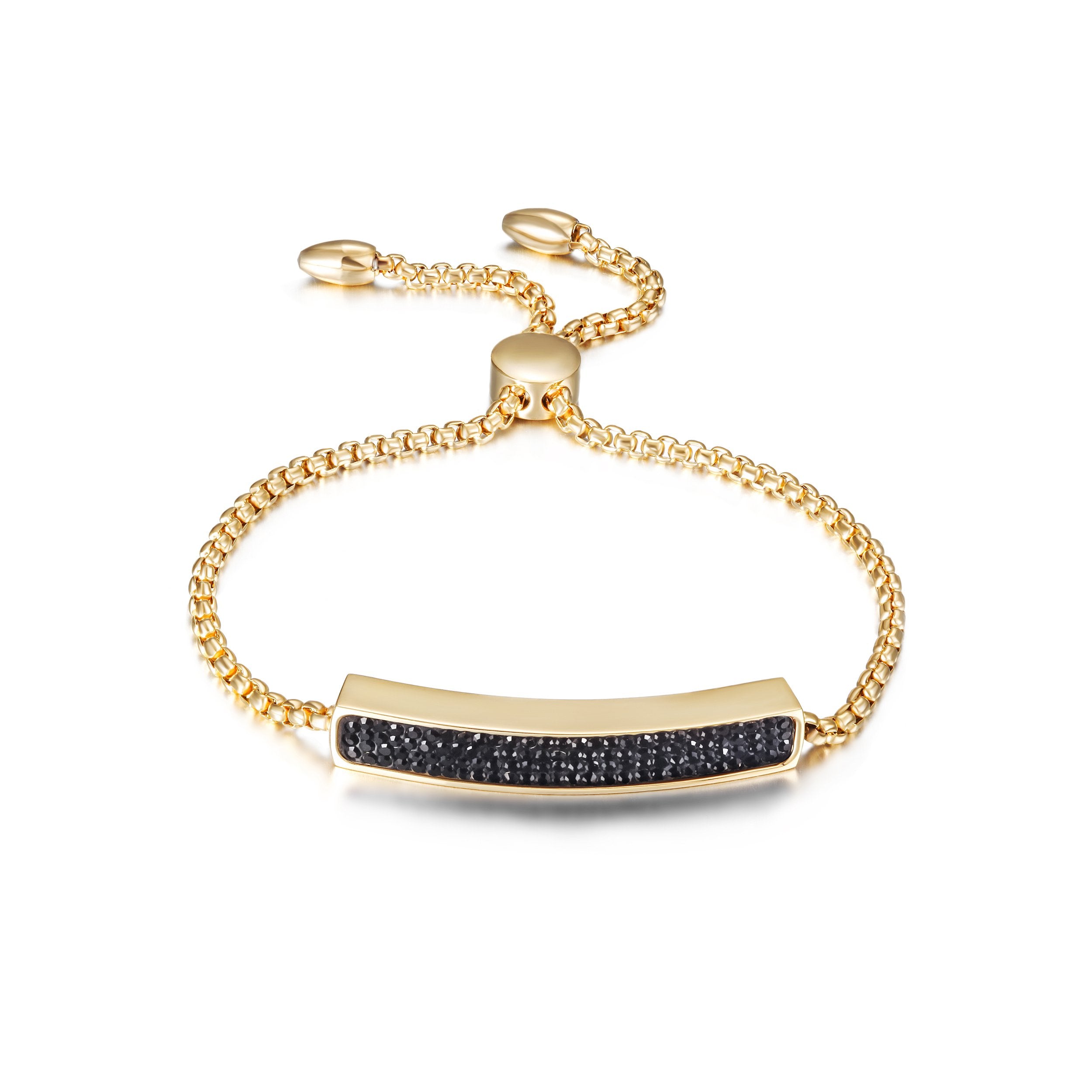 14K gold plated Shiny Linear Friendship Bar Bracelet