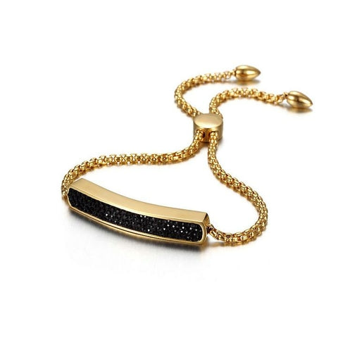 14K gold plated Shiny Linear Friendship Bar Bracelet