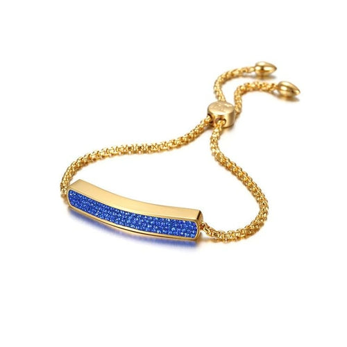 14K gold plated Shiny Linear Friendship Bar Bracelet