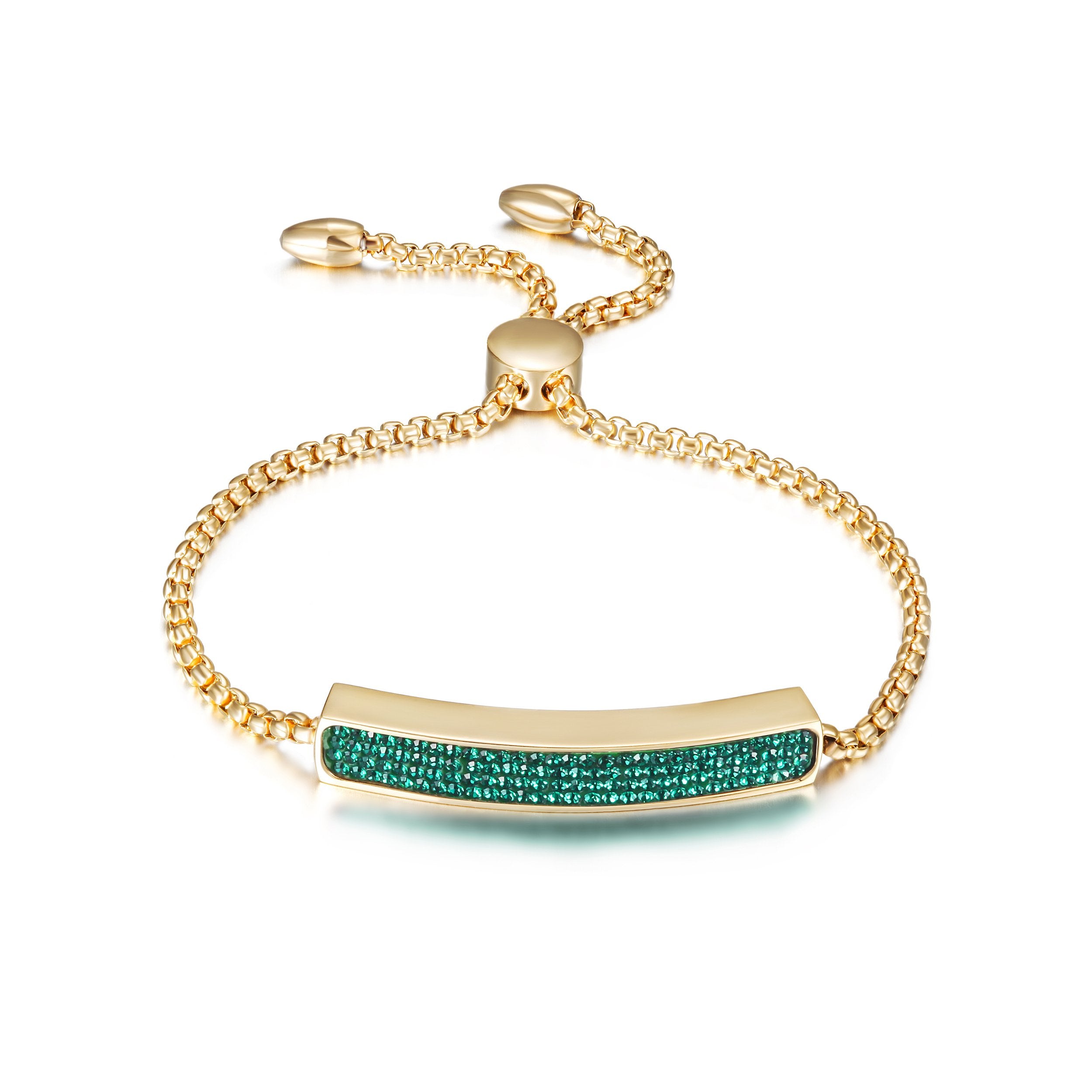14K gold plated Shiny Linear Friendship Bar Bracelet