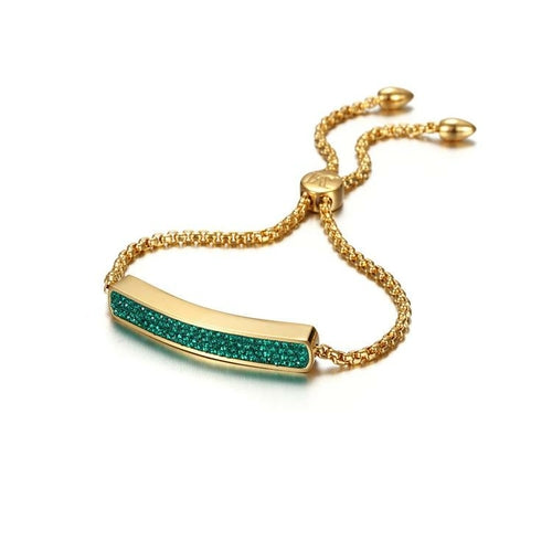 14K gold plated Shiny Linear Friendship Bar Bracelet
