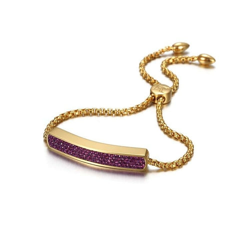 14K gold plated Shiny Linear Friendship Bar Bracelet