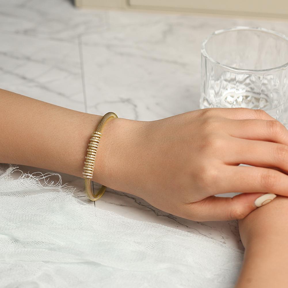14K gold plated Shiny Parallel Bracelet