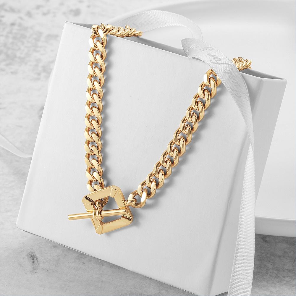 Square Toggle Clasp Chain Necklace