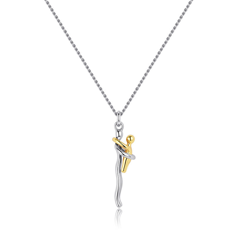 18K Gold Plated Mother and child Hugging Necklace