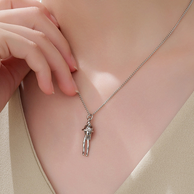 18K Gold Plated Mother and child Hugging Necklace