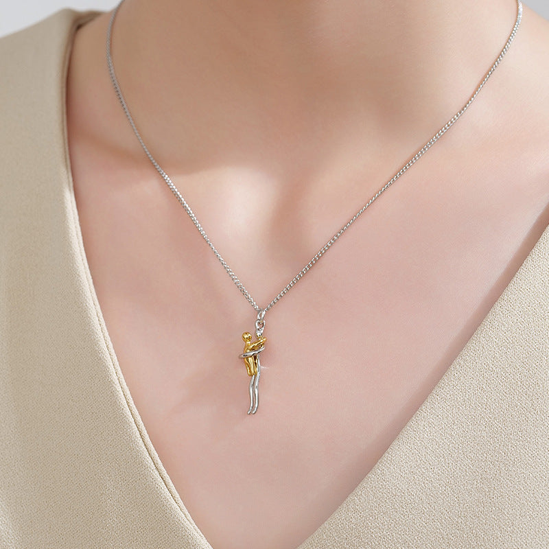 18K Gold Plated Mother and child Hugging Necklace
