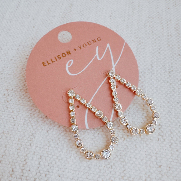 18K Gold Plated Teardrop Diamond Earrings