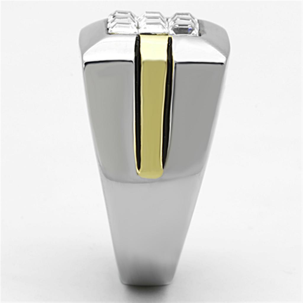Men Stainless Steel Synthetic Crystal Rings