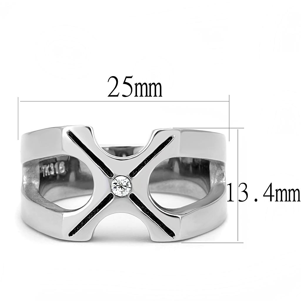 Men Stainless Steel Cubic Zirconia Rings TK3278